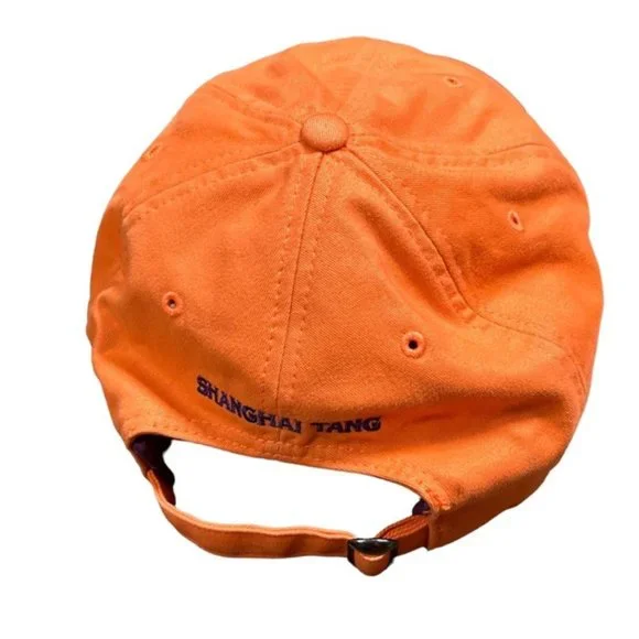 Shanghai Tang Orange Purple StarEmbroidered Logo Strapback Hat Cap